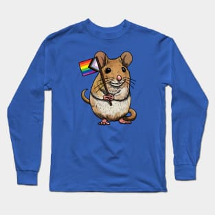 Mouse with Progress Pride Flag Long Sleeve T-Shirt